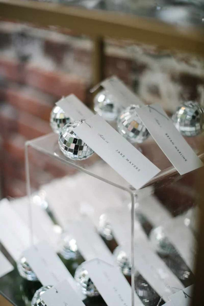 place card discoball PHOTO BY AIMEE WESTCOTT